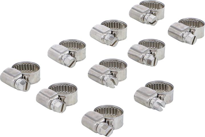 Actual product image BGS Schlauchklemmen rostfrei 10 x 16 mm 10-tlg. (Hose clamp, 16 mm)