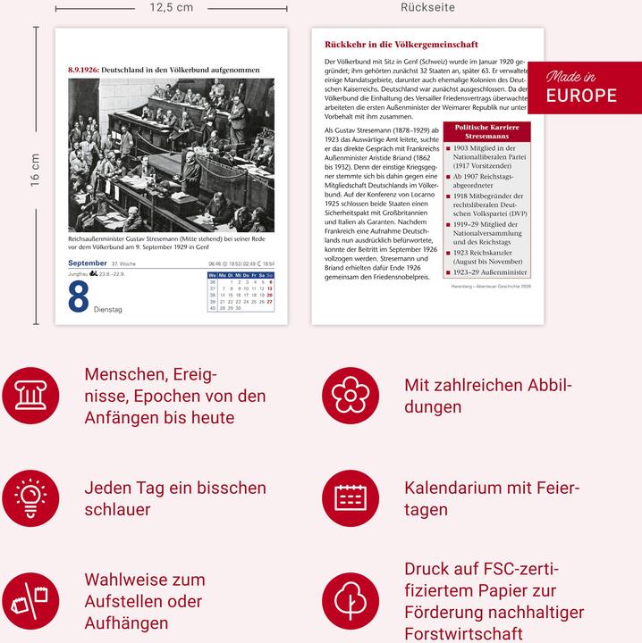 Actual product image Harenberg Abenteuer Geschichte Tagesabreisskalender 2026 - Menschen, Ereignisse, Epochen - von den Anfängen