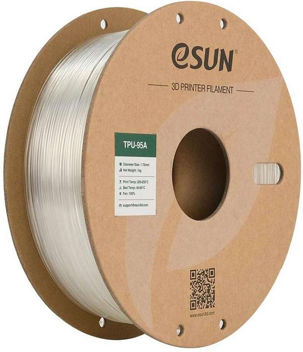 Immagine prodotto eSUN Filamento 3D eTPU-95A 1,75 mm trasparente da 1 kg (TPU, 1.75 mm, 1000 g, Trasparente)