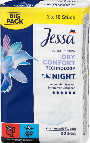 Actual product image dm Jessa Ultra pads Dry Comfort Night BigPack