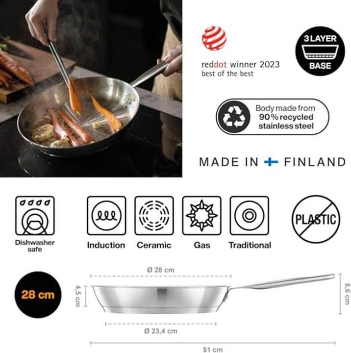Produktbild Fiskars Bratpfanne (28 cm, Bratpfanne, Edelstahl)