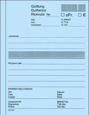 Image du produit Favorit Livre de copies autocopiantes Reçus avec du papier autocopiant (100x)