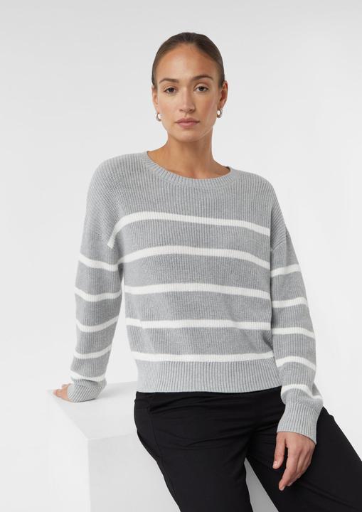 Image du produit Comma Strickpullover Gestreifter Strickpullover im Relaxed Fit (S)