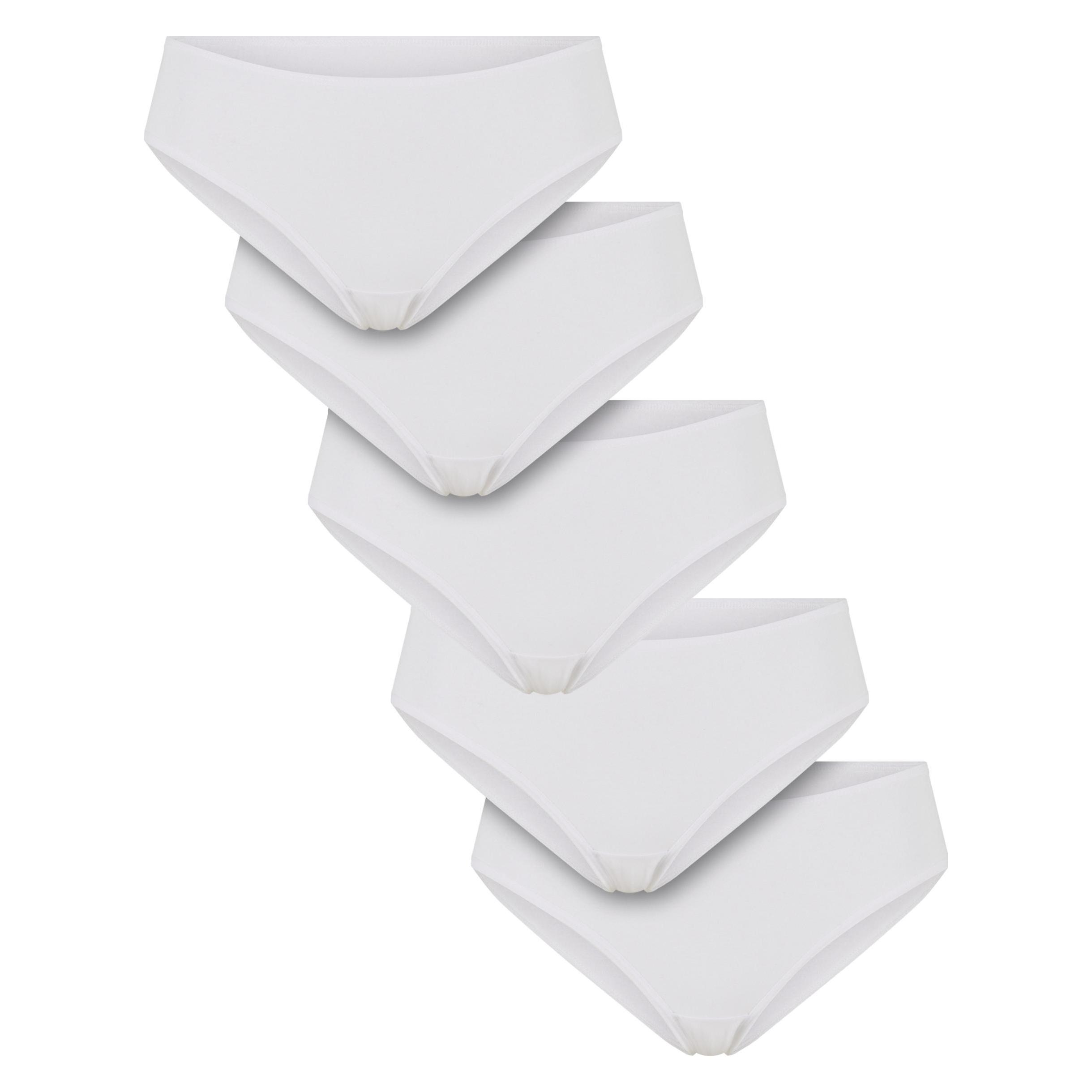 Urban Classics, Damen, Unterhosen, Ladies Basic Cotton Brazilian 5-Pack White+white+white+white+white S, Weiss, (S, 5er Pack)