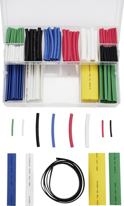 Immagine prodotto Tru Components TC-13388824 Schrumpfschlauchsortiment Schwarz, Grün, Rot, Weiss, B (171x)