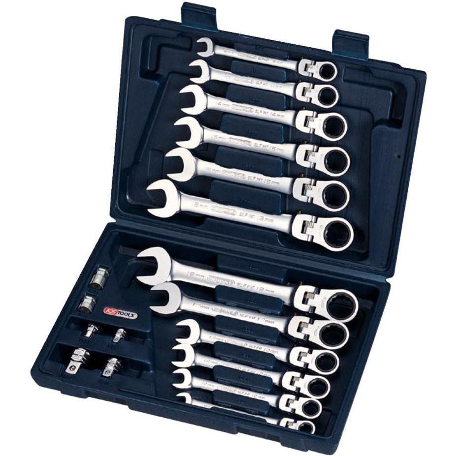 Thumbnail - KS Tools, Schraubenschlüssel, GEARplus Gelenk-Ratschenringmaulschlüssel-Satz 50 (19 mm)