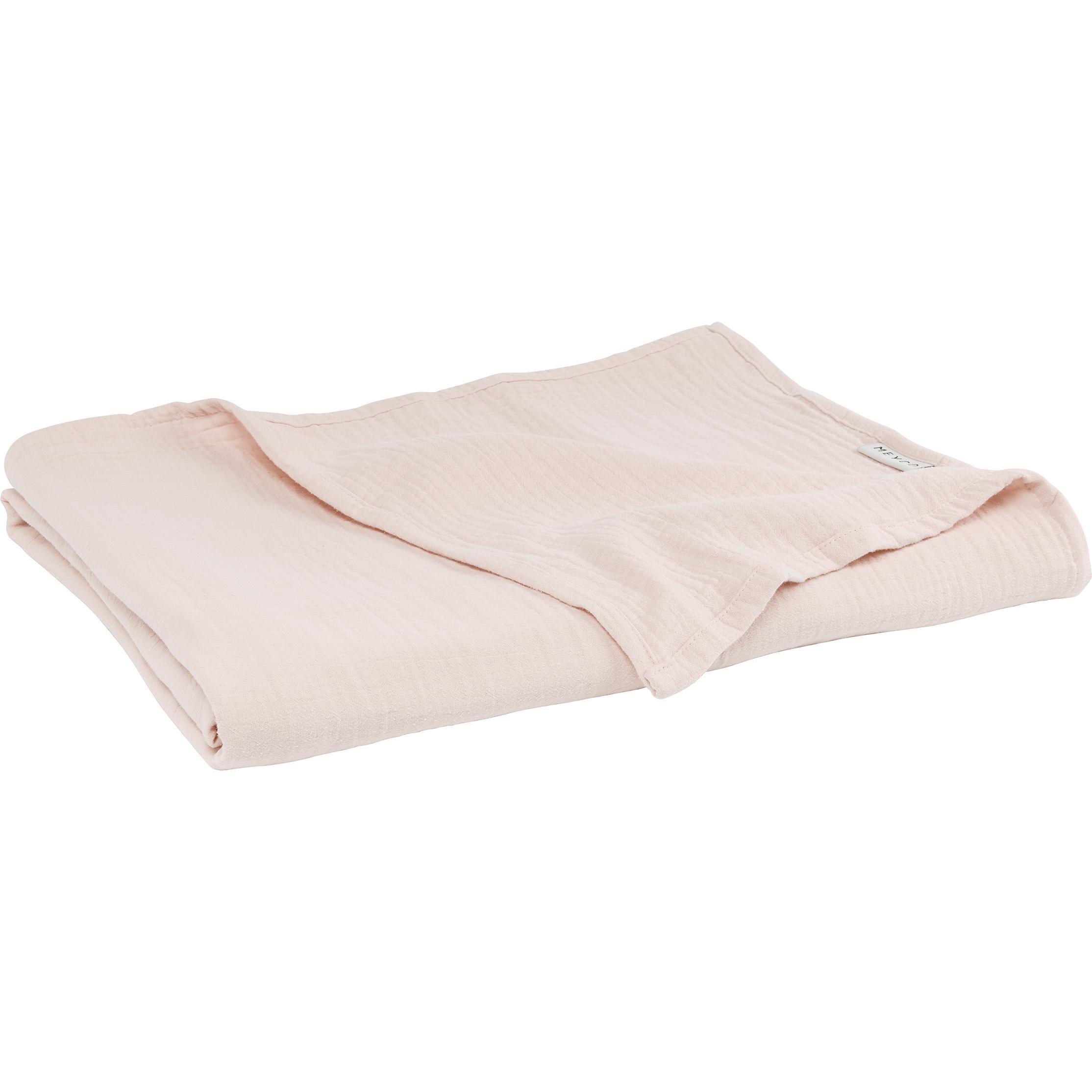 Meyco, Babydecke, HOME hydrofiel deken 140x200cm prewashed uni soft pink (140x200 cm)