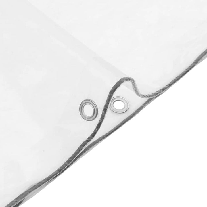 Productafbeelding VidaXL Transparant dekzeil met ogen 5x10 m polyethyleen transparant dekzeil (500 x 1000 cm)