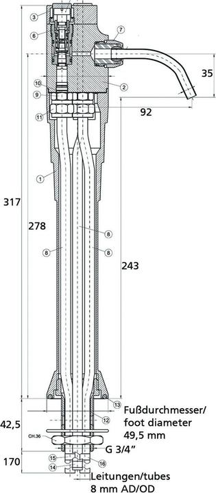 Produktbild Ich-zapfe Wasserspender, Trinkwasserspender, Schanksäule - Aqua Säule 320 mm