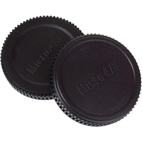 Caruba hinterer Linsen und GehÃ¤usedeckel fÃ¼r Olympus M4/3, Objektivdeckel, Schwarz