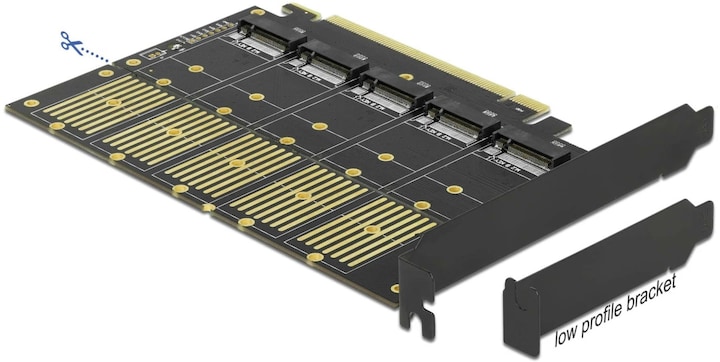Delock Host Bus Adapter PCI-ex16v3 - 5xM.2 Key-B, SATA