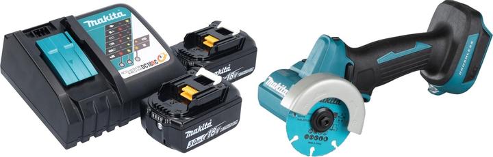 Productafbeelding Makita DMC 300 RF accu haakse slijper 18 V 76 mm borstelloos + 2x accu 3.0 Ah + lader (76 mm)