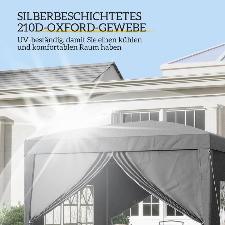 Produktbild Outsunny Pavillon Polyester, Stahl Grau (295 cm, 295 cm)