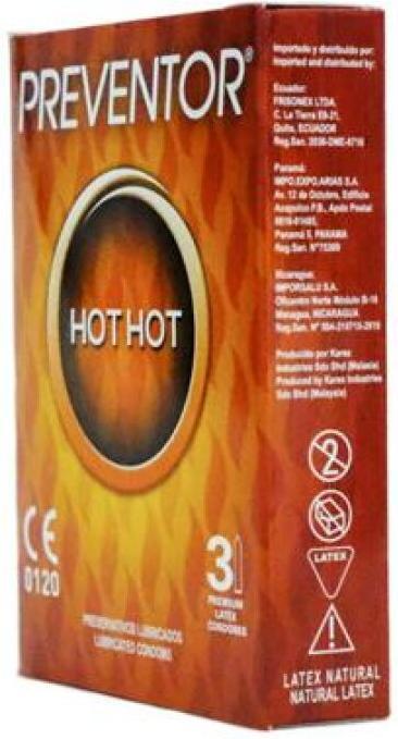 Actual product image Preventor Hot Hot 3 Premium Latex Kondome (3 pcs.)
