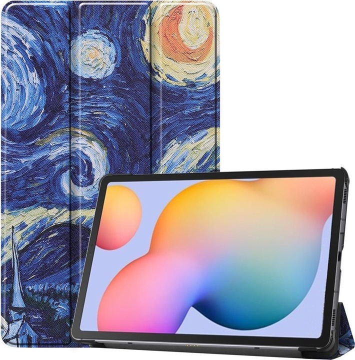Actual product image Cover-Discount Galaxy Tab S6 Lite - Tri-fold Smart Leather Case Night Sky (Galaxy Tab S6 Lite 10.4 (2020))