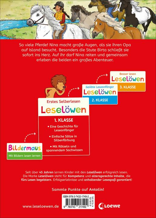 Produktbild Loewe Leselöwen 1. Klasse - Abenteuer bei den Islandpferden (Deutsch, Isabelle Göntgen, Sabine Giebken, 2024)