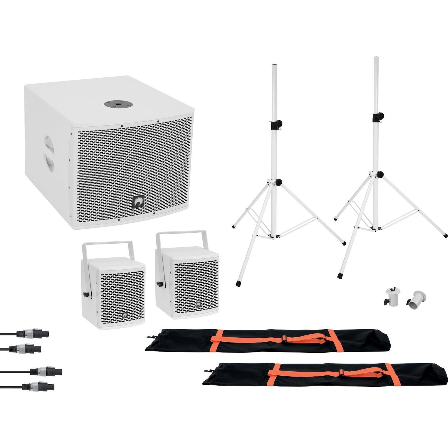 Omnitronic Molly 2.1 Aktives PA-Lautsprecher-Set inkl. Subwoofer, Bluetooth (Aktiv, 1x 800 W), PA Lautsprecher, Weiss