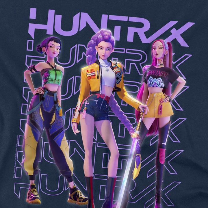 Image du produit K-Pop Demon Hunters - T-shirt motif Huntr/X style Pose de groupe - Adulte (5XL)