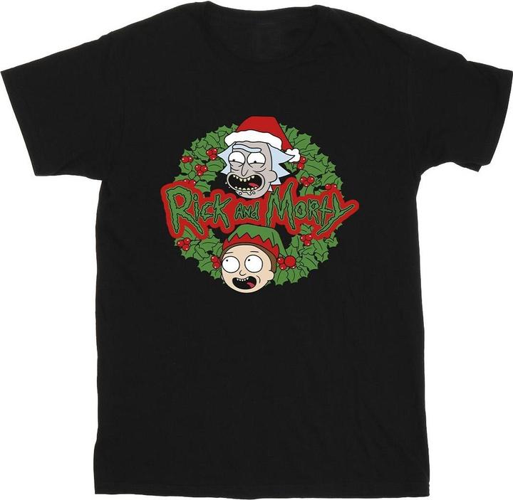 Actual product image Rick And Morty Mens Christmas Wreath T-Shirt (4XL)