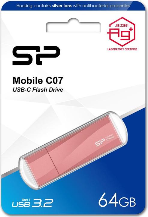 Produktbild Silicon Power Mobile C07 USB flash drive USB Type-C 3.2 Gen 1 (3.1 Gen 1) Pink (64 GB, USB-C)