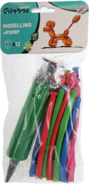 Actual product image Globos Europe 12 modelling balloons - incl. pump - 1 set