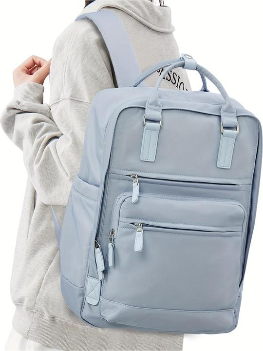 Immagine prodotto Only-Bags.Store Zaino per computer portatile a tinta unita, semplice zaino per la scuola in stile preppy, sport da