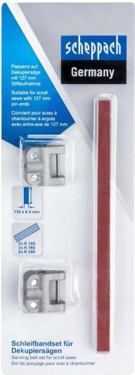 Image du produit Scheppach Set de bandes abrasives pour scies à découper 2x K100, 2x K180 + 2x K240 - 127mm (DIY)