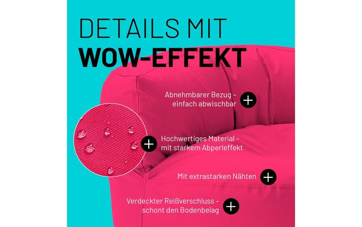 Produktbild Lumaland Sitzsack-Sofa, 320 l Polyester (PES), Rosa