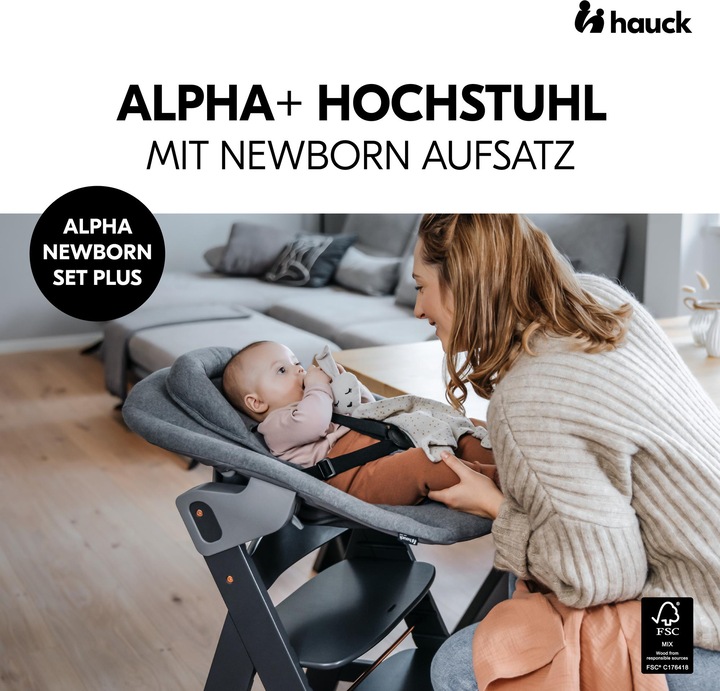 Produktbild Hauck Alpha Newborn Set Plus Dark Grey (Hochstuhl)