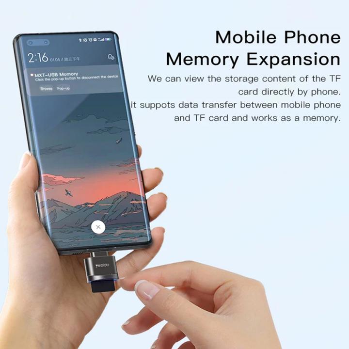Produktbild Yesido - Card Reader (GS19) - OTG Adapter, Type-C to TF Card - Grey (USB-C)