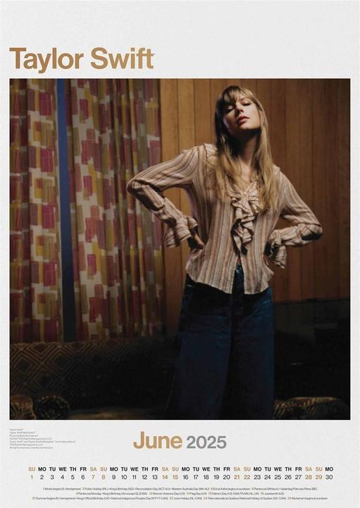 Actual product image Taylor Swift 2025 A3 Wall Calendar (A3)