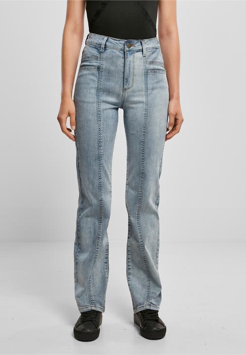 Produktbild Urban Classics Ladies High Waist Straight Slit Denim Pants (27)