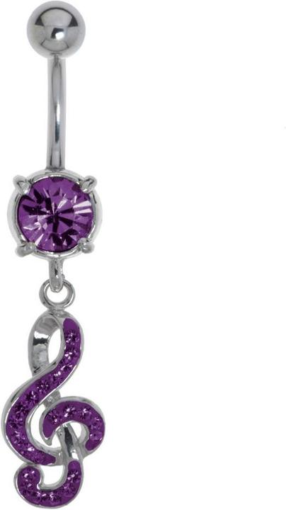 Produktbild Bijouteria Bauchpiercing (Chirurgenstahl 316L, Messing rhodiniert, Kristall)