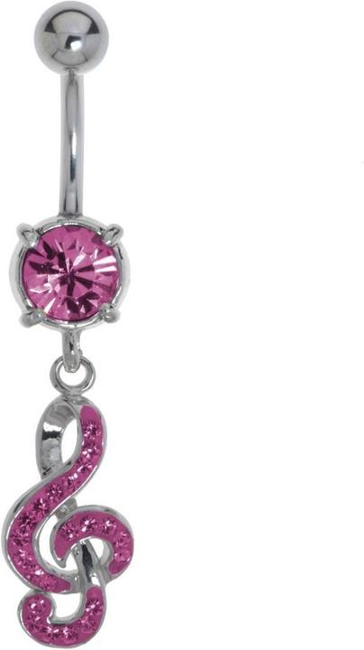 Image du produit Bijouteria Piercing nombril (Acier chirurgical 316L, Laiton rhodié, Cristallin)