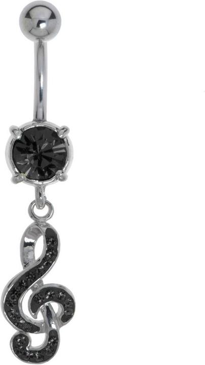 Produktbild Bijouteria Bauchpiercing (Chirurgenstahl 316L, Messing rhodiniert, Kristall)