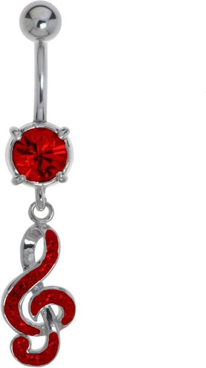 Image du produit Bijouteria Piercing nombril (Laiton rhodié, Cristallin, Acier chirurgical 316L)