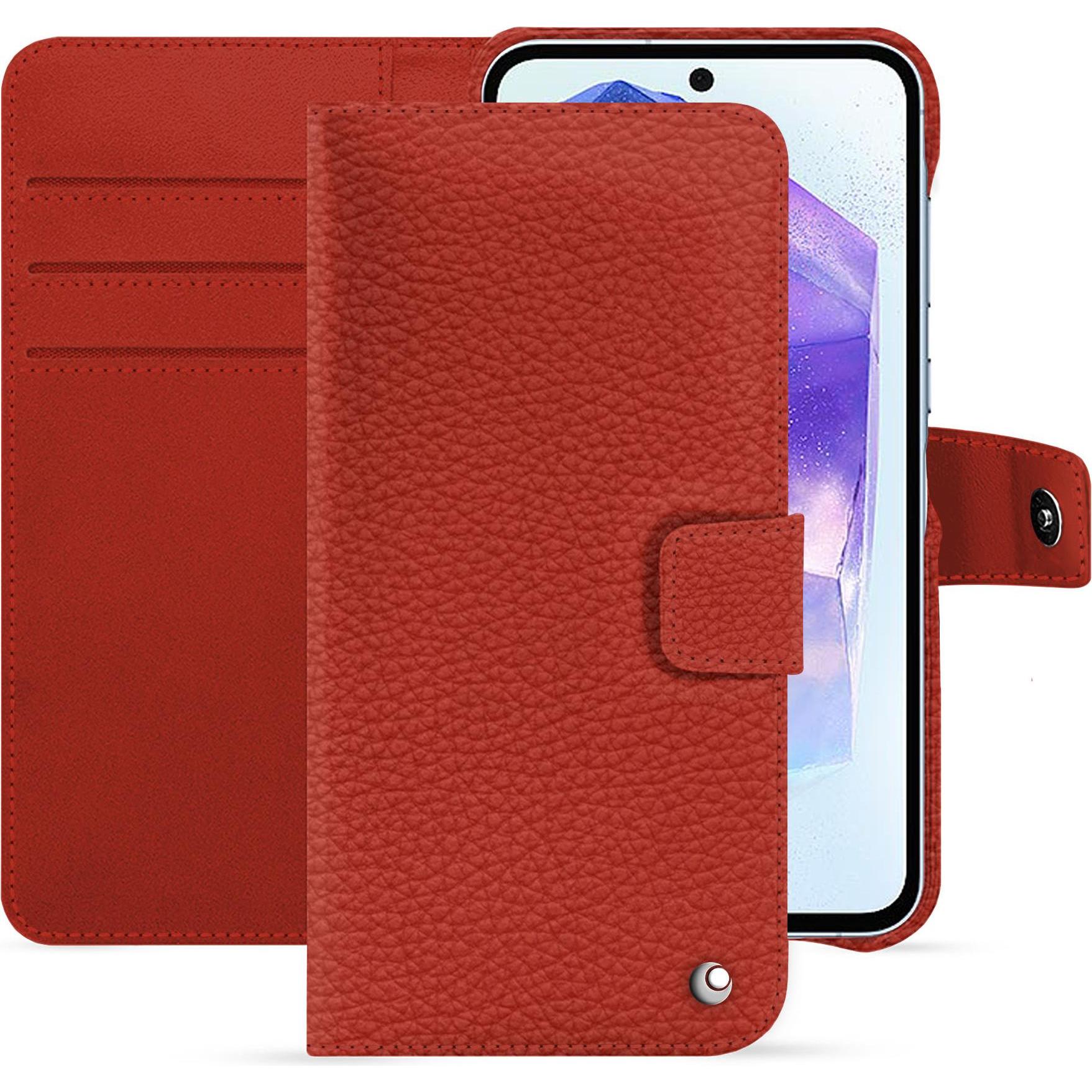 Noreve Lederschutzhülle Samsung Galaxy A55 (Samsung Galaxy A55), Smartphone Hülle, Orange
