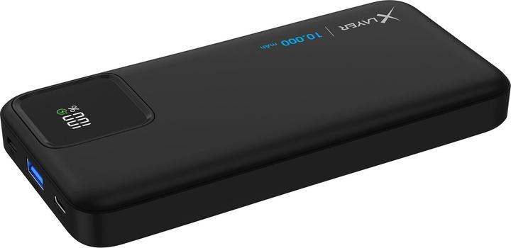 Xlayer Powerbank 10.000 mAh mit zwei integrierten Kabeln PD 20W Black (10000 mAh, 20 W, 37 Wh)