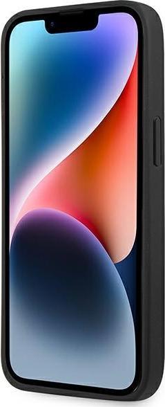 Actual product image BMW Case BMHCP14LSLLBK iPhone 14 Pro 6.1" czarny/black Leather Stamp (Apple iPhone 14 Pro)