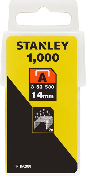 Image du produit Stanley Agrafes pour agrafeuse Agrafes 1000 pièces 14 mm de longueur de branche (1000 x)