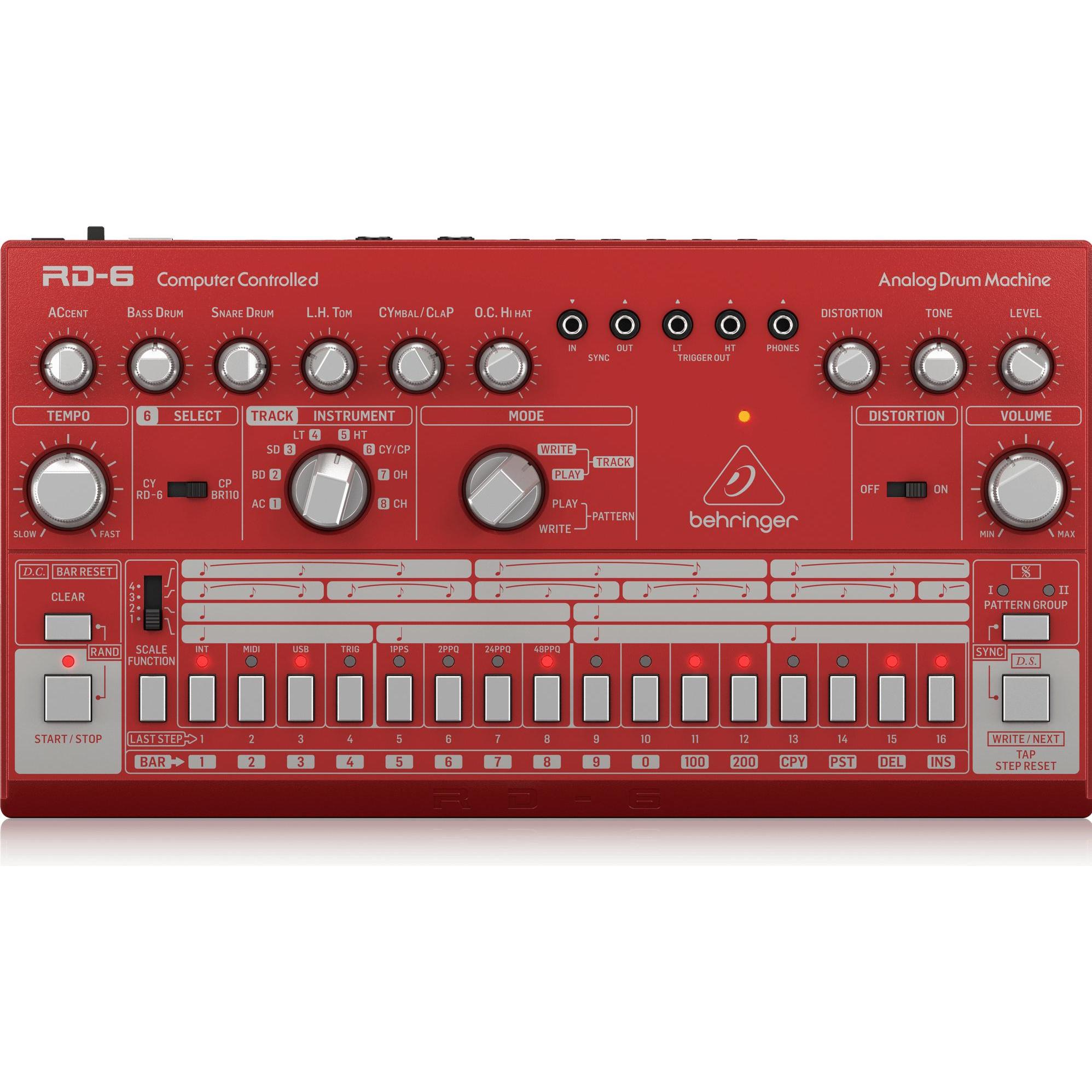 Behringer RD-6 -analoginen rumpukone, punainen, Synthesizer, Rot