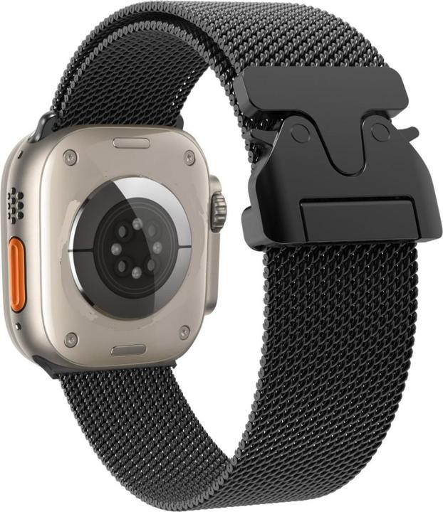 Hurtel Strap Titanium Milanese Loop Bracelet 42/44/45/46/49 mm - Black (Titanium, Metall)