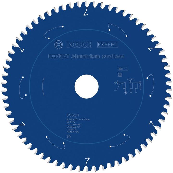 Actual product image Bosch Professional Zubehör 2608902124 EXPERT cirkelzaagblad - 216 x 30 x 66T - aluminium