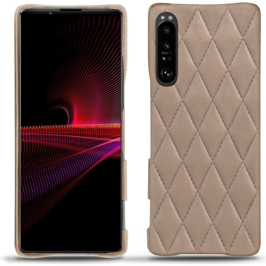 Noreve Lederschutzhülle (Sony Xperia 1 III), Smartphone Hülle, Beige