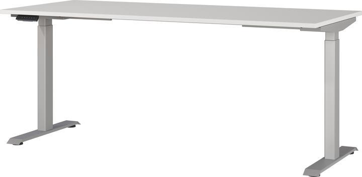 Actual product image Germania JET height-adjustable desk light grey rectangular, T-leg frame silver 180.0 x 80.0 (180 x 80 x 72 cm)