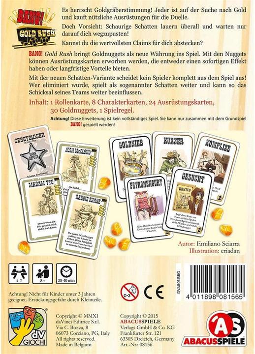 Produktbild Abacus Bang! Gold Rush- Erweiterung (Deutsch, 4 - 7 Spieler)