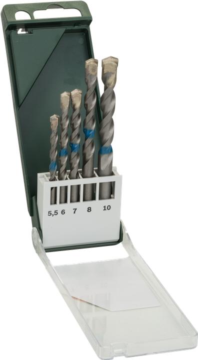 Actual product image Bosch Professional Zubehör 5-piece concrete drill bit set 5.5 x 85 6.0 x 100 7.0 x 100 8.0 x 120 10.0 x 120 (5.5 mm, 6 mm, 7 mm, 8 mm, 10 mm)