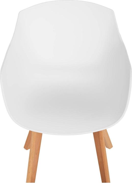 Produktbild Fromm & Starck Stuhl 2er Set Lehnstuhl weiss Kunststoff Holzbeine Buche bis 150 kg Designstuhl