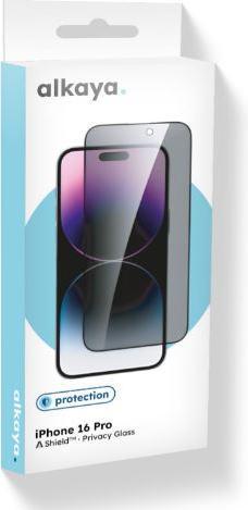 Alkaya A Shield Verre de protection d'écran 3D Full Cover Privacy iPhone 16 Pro (1 pcs, Apple iPhone 16 Pro)