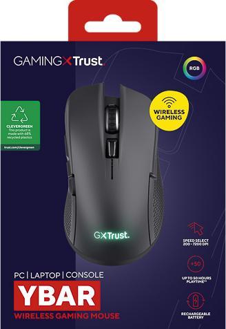Actual product image Trust GXT 923 YBAR mouse Right-hand RF Wireless Optical 7200 DPI (Wireless)